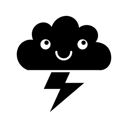 Beautiful fantasy cloud with ray storm electric  character vector illustration designのイラスト素材