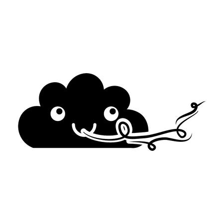 Beautiful fantasy cloud with wind  character vector illustration designのイラスト素材