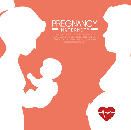 pregnancy and maternity infograhic vector illustration graphic designのイラスト素材