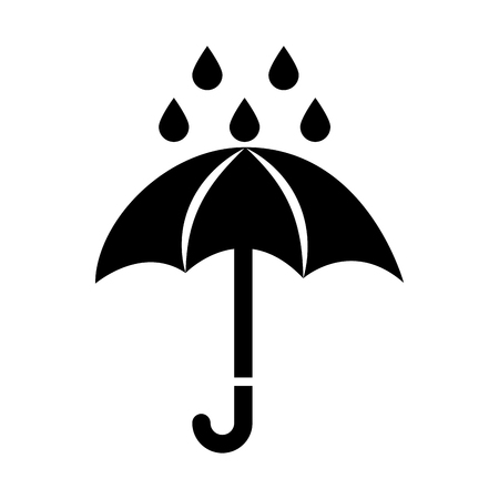 cute umbrella with rain drops vector illustration designのイラスト素材