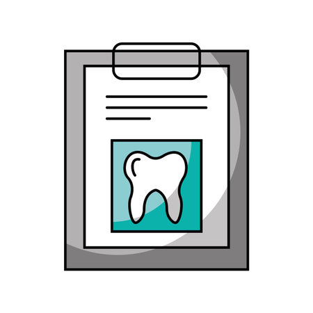 clipboard with Human tooth isolated icon vector illustration designのイラスト素材