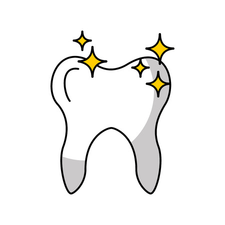Human tooth with stars vector illustration designのイラスト素材