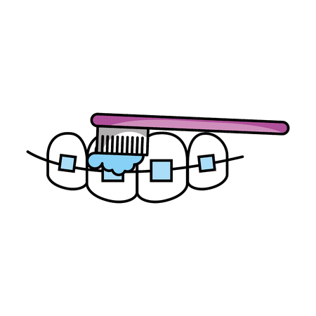 tooth care with toothbrush vector illustration designのイラスト素材
