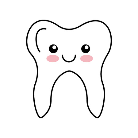 Human tooth kawaii character vector illustration designのイラスト素材