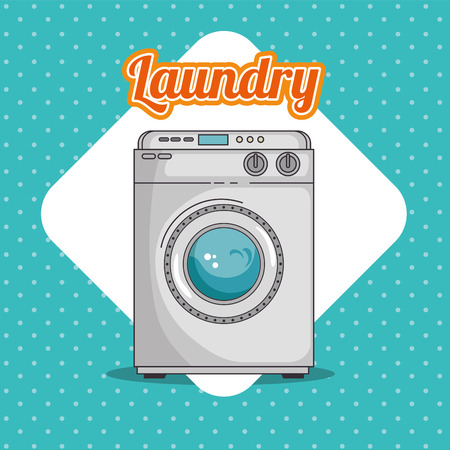 laundry room with washing machine and clothes vector illustration graphic designのイラスト素材