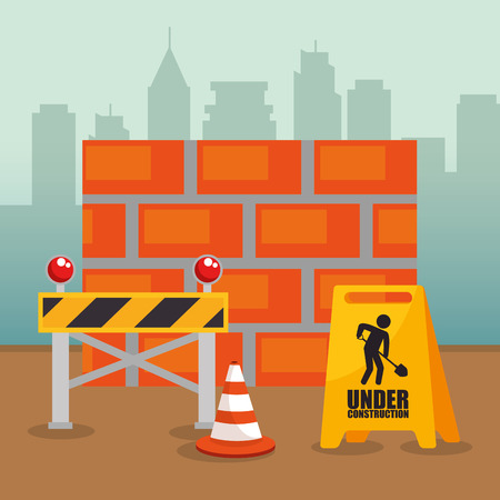 Under construction concept design vector illustration graphicのイラスト素材