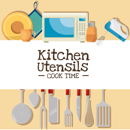 Cooking time concept kitchen utensils vector illustration graphic designのイラスト素材
