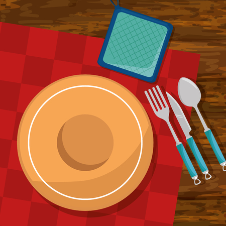 cooking time concept kitchen utensils vector illustration graphic designのイラスト素材