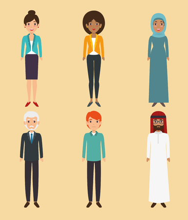 Diversity people icon set vector illustration graphic design