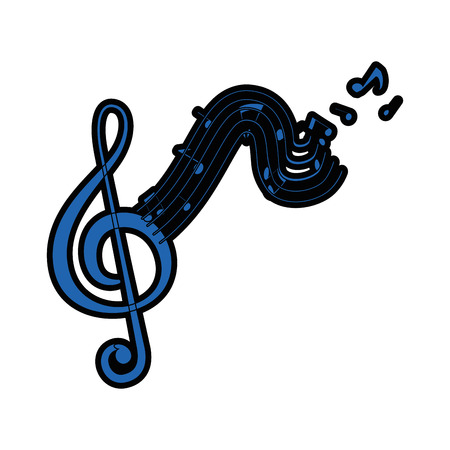 Musical notes icon over white background vector illustrationのイラスト素材