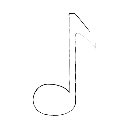 musical note icon over white background vector illustrationのイラスト素材