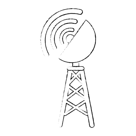 antenna icon over white background vector illustrationのイラスト素材