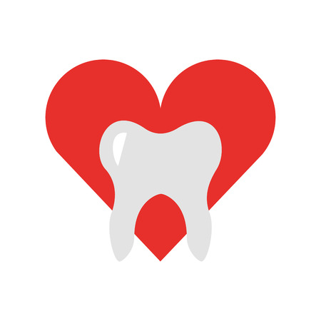 heart with Human tooth isolated icon vector illustration designのイラスト素材