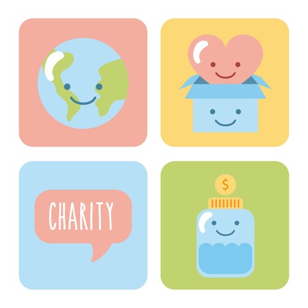 Set of icons for children's donation. Vector illustration design graphicのイラスト素材