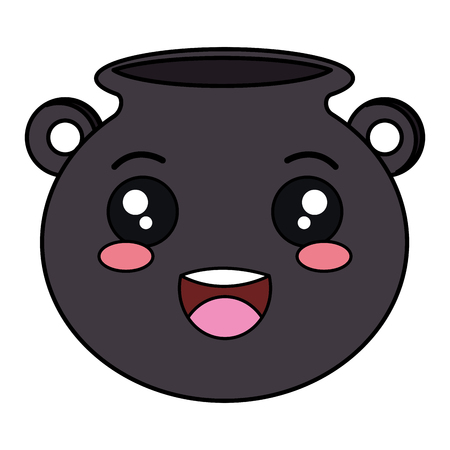 Saint Patrick cauldron kawaii character vector illustration design.のイラスト素材