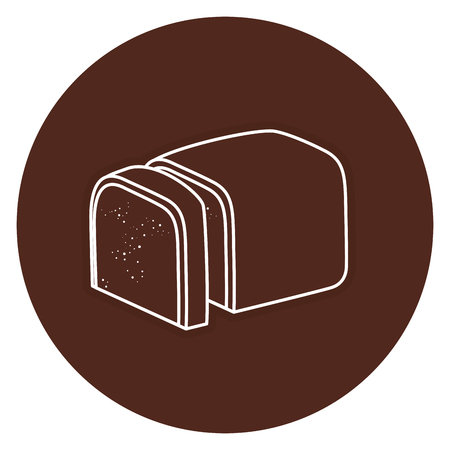 Delicious toast bread icon vector illustration designのイラスト素材