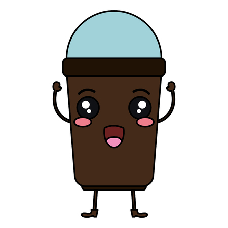 Coffee in plastic cup character vector illustration designのイラスト素材