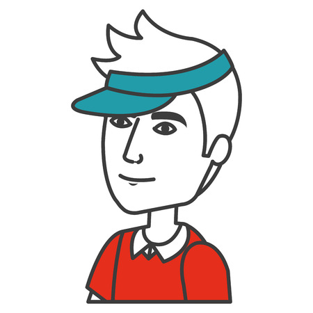 Young man avatar character vector illustrationのイラスト素材