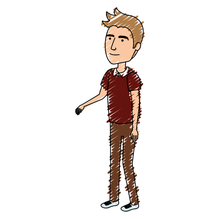 golfer playing avatar character vector illustration designのイラスト素材