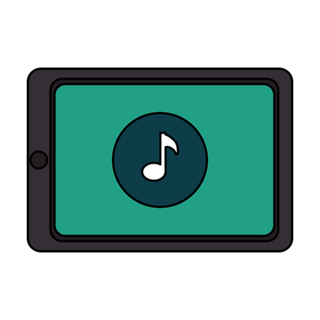 smartphone device with music note vector illustration designのイラスト素材