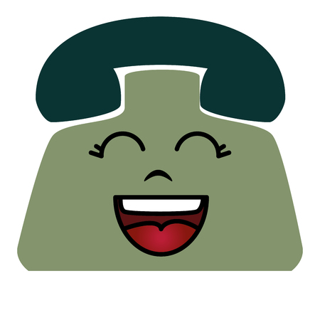 telephone service kawaii character vector illustration designのイラスト素材