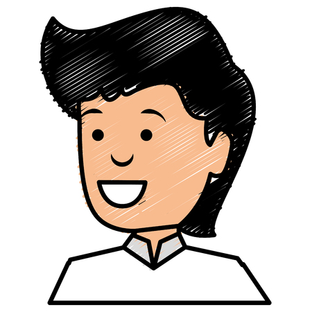 young man avatar character vector illustration designのイラスト素材