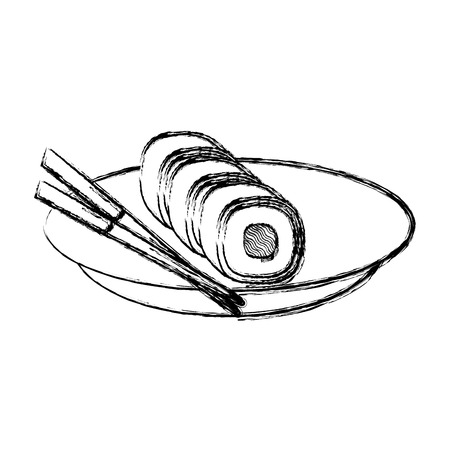 sushi japanese food icon vector illustration designのイラスト素材