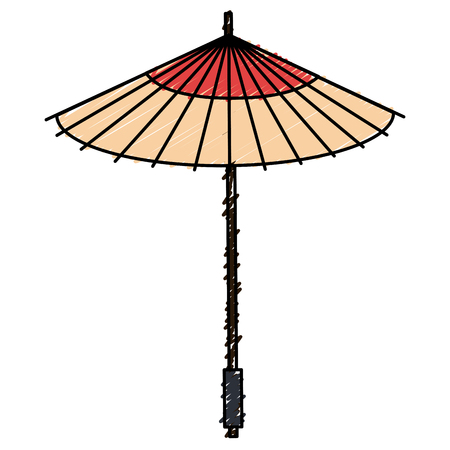 japanese umbrella isolated icon vector illustration designのイラスト素材