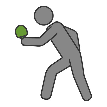 ping pong player silhouette vector illustration designのイラスト素材