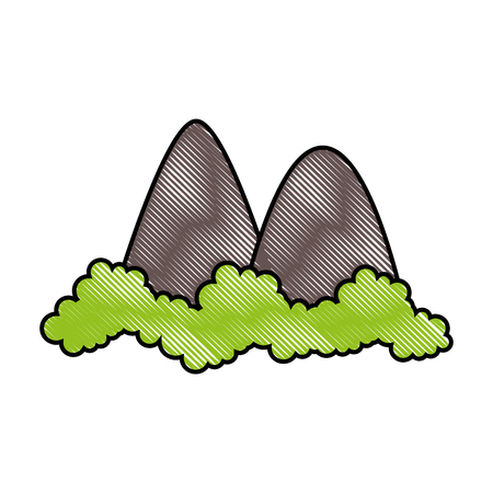 mountains icon over white background vector illustrationのイラスト素材
