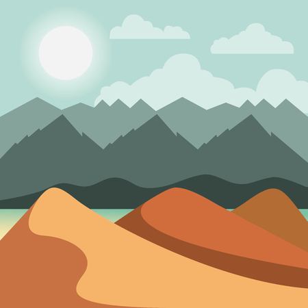 Relaxing cold landscape icon vector illustration design graphicのイラスト素材