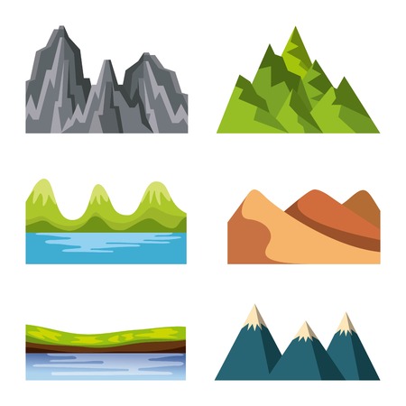 icons set landscape vector illustration design graphicのイラスト素材