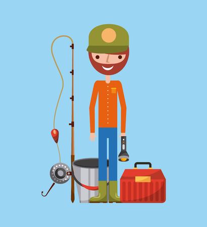 Necessary fishing objects icon vector illustration design graphic.のイラスト素材