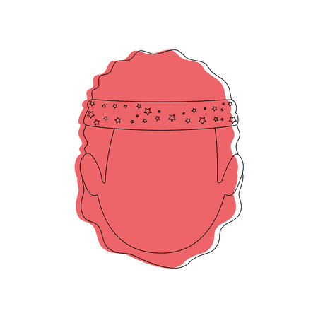man with hippie style icon over white background colorful design vector illustrationのイラスト素材