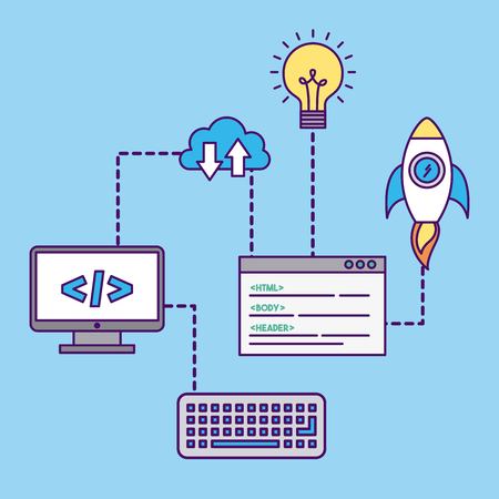 Development computer codes icon vector illustration design graphicのイラスト素材