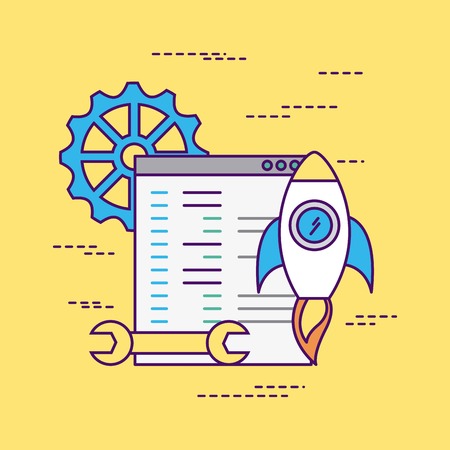 Develop computer codes icon vector illustration design graphicのイラスト素材