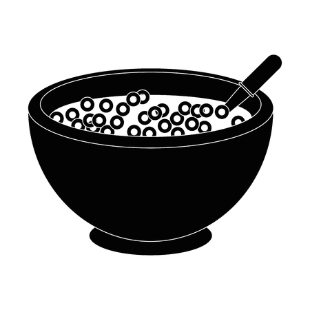 cereal bowl icon over white background vector illustrationのイラスト素材