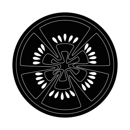 tomato slice icon over white background vector illustrationのイラスト素材