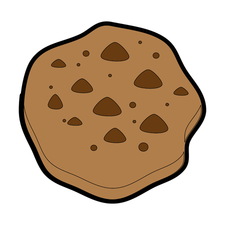 chocolate chips cookie icon over white background vector illustrationのイラスト素材
