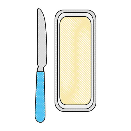 butter bar and knife icon over white background vector illustrationのイラスト素材