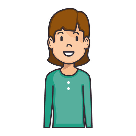 Cartoon woman icon over white background vector illustrationのイラスト素材