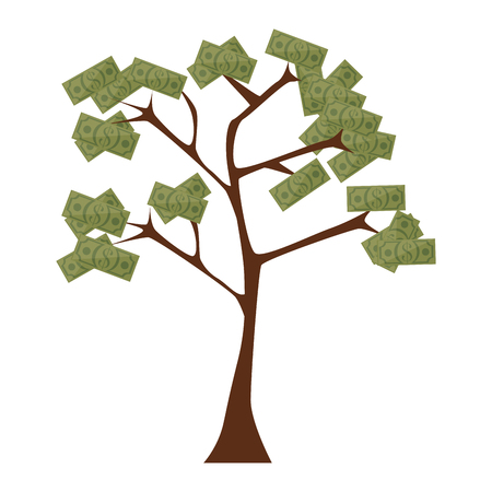 money plant icon over white background vector illustrationのイラスト素材