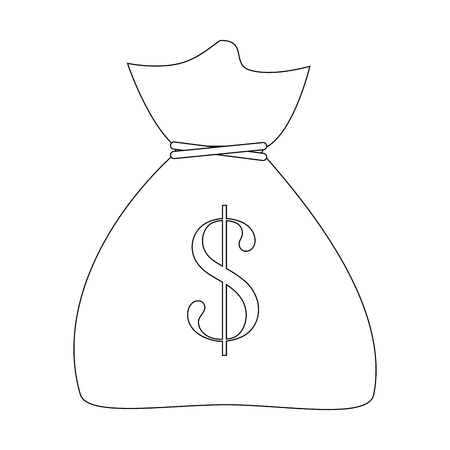 money sack icon over white background vector illustrationのイラスト素材