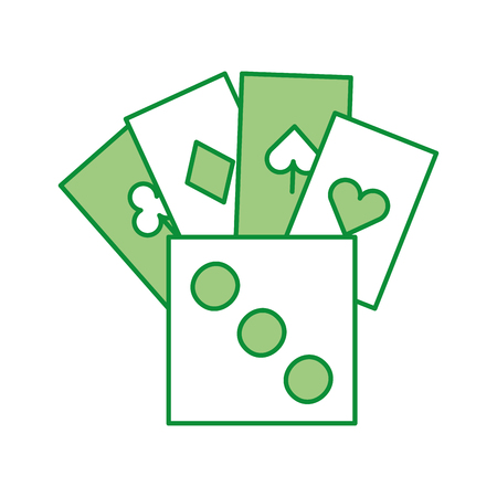poker card with dice vector illustration designのイラスト素材