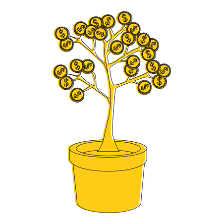 Money plant symbol icon vector illustration graphic designのイラスト素材