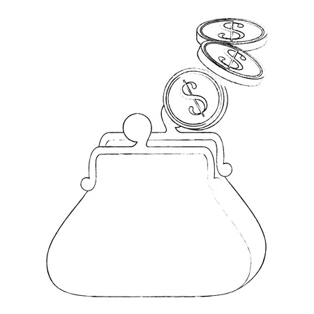 Purse with coins icon vector illustration graphic designのイラスト素材