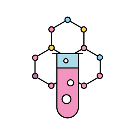 laboratory tube test with molecular structure vector illustration designのイラスト素材