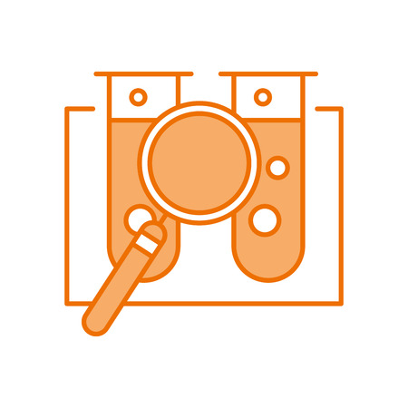 laboratory tube test with magnifying glass vector illustration designのイラスト素材