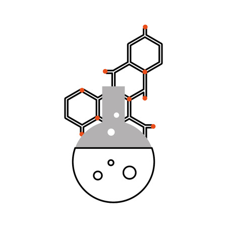 laboratory tube test with molecular structure vector illustration designのイラスト素材