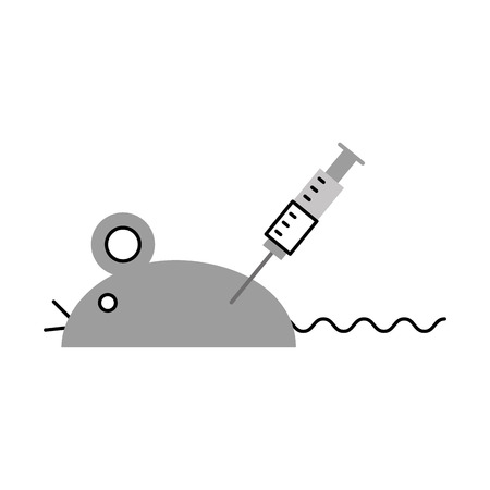 Laboratory mouse with injection vector illustration designのイラスト素材